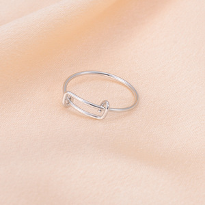 Minimalist Stainless Steel <b>Ring</b> Geometric Design <b>Adjustable</b> Unisex Fashion Jewelry Gift Yiwu Origin YM-0088 - Product Image 2