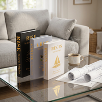 Lot de 3 boîtes de rangement décoratives en forme de faux livre pour bureau à domicile, avec impression graphique inspirante, vente en gros