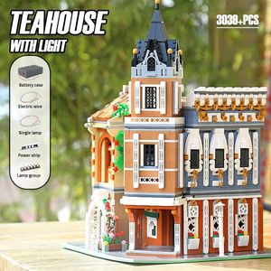 Mould King 16026 restaurante de té de la tarde modelo Street View montaje ladrillos juguetes pequeña casa de pueblo MOC bloques de construcción - Product Image 2