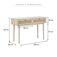 Table console moderne et élégante en bois, mince/étroite, pour salon, chambre, salle à manger, bureau à domicile, appartement - Facile à nettoyer