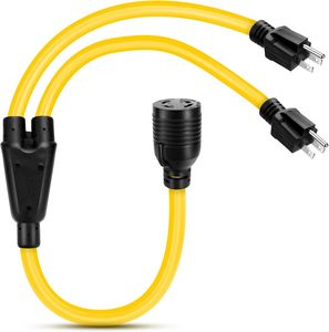 3 prong để 4 prong Máy phát điện chuyển Twist Khóa chuyển đổi Adapter Y Combiner STW 10 AWG NEMA 5-15p để L14-30R dây nguồn - Product Image 2