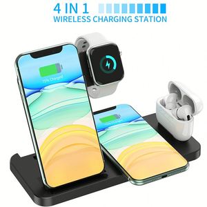 Chargeur sans fil pliable vertical 4-en-1 18W à charge rapide, compatible avec iPhone, écouteurs, montre, iWatch - Product Image 3