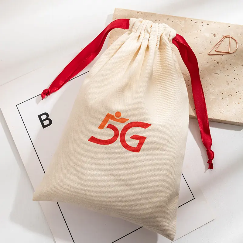 Özel logo ile beyaz doğal renk tuval çift dizeleri çanta İpli çanta küçük iş promosyon İpli çanta özelleştirmek