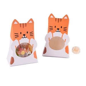 Joybean kotak hadiah kertas Kraft lipat hewan lucu gaya Korea dengan pita cap daur ulang untuk kaus kaki permen & kemasan karton - Product Image 6