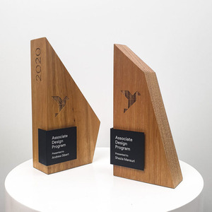 Crystal <b>Trophy</b> With Wood Base Laser <b>Engraved</b> Digital Printing Award For Conference Business Gifts - Product Image 5