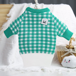 Shine And Shine Dog Sweater Winter Warm Checkered Knit <b>Clothes</b> For Small Medium Large <b>Pugs</b> And Cats Pet Apparel - Product Image 4