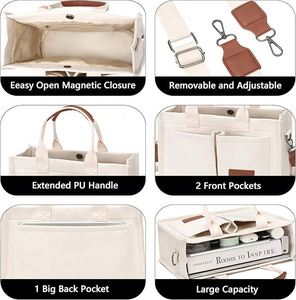 Free Sample New Fashion Design Custom Extra Large Tote <b>Bag</b> for Women Reusable <b>Folding</b> Shopping casual <b>Bag</b> - Product Image 2