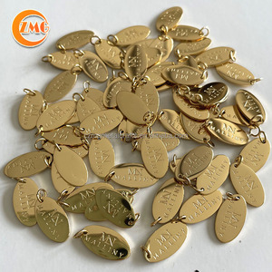 A-grade 18K Vàng Thép Không Gỉ Logo Nhỏ Khắc Hình Bầu Dục Tùy Chỉnh Hình Dạng Kim Loại Trang Sức Tags Cho Bracelet/Necklace - Product Image 5