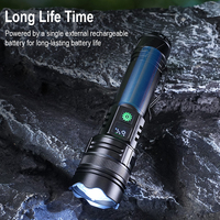 Lampe torche militaire en alliage d'aluminium 20W à faisceau longue portée, rechargeable par USB, avec mise au point réglable pour usage de sécurité - Certifiée IPX4