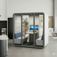 Cabines de bureau mobiles en aluminium, cabine téléphonique intérieure, réunion insonorisée, studio portable, cabine de bureau acoustique