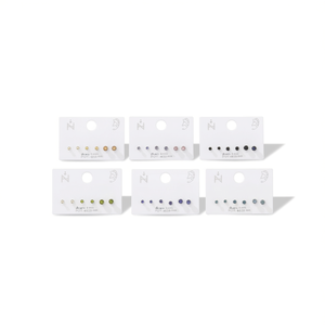 Acero Stud <b>Earrings</b> Set <b>3mm</b> 4mm 5mm Colored Round Zircon Minimalist Women's Everyday Wear Jewelry - Product Image 2