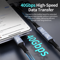 Câble d'extension Type C mâle vers femelle 240W PD à charge rapide, transfert de données haute vitesse 40 Gbps, cordon d'extension Type C tressé