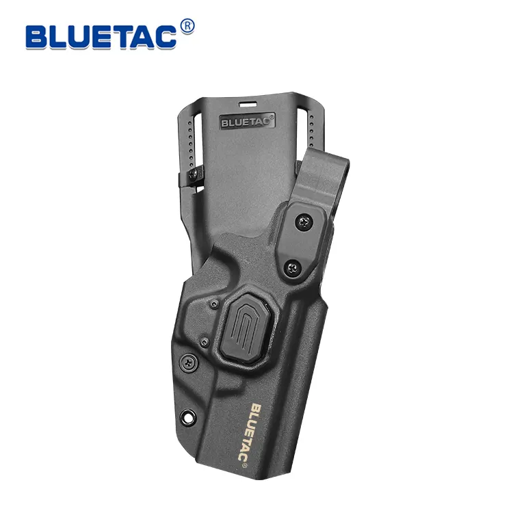 Bluetac New Design OWB Kydex Drop Offset Platform Level III Retention Duty Gun Holster With Thumb Activated Retention Holster