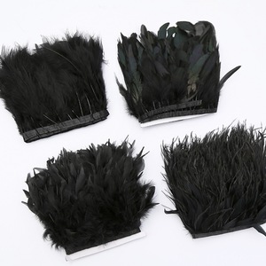 Bordure en plumes d'autruche noires blanchies à motifs - Accessoires vestimentaires et ceinture décorative <span class=keywords><strong>pour</strong></span> oreiller - Product Image 2