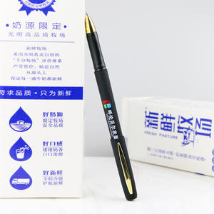 Venta al por mayor logotipo personalizado 0,5mm estilo lindo negro tinta de gel juego de bolígrafos acabado mate esmerilado plástico publicidad regalo promocional azul verde - Product Image 6