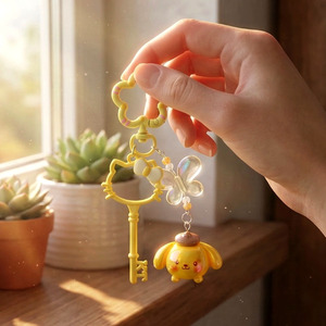 Portachiavi Kawaii Sanrio Pompompurin con ciondolo <span class=keywords><strong>Hello</strong></span> Kitty, grazioso accessorio per borsa da donna - Product Image 4