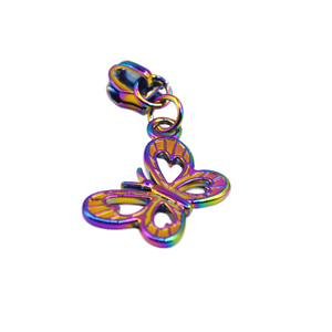 Glissières de fermeture éclair sans verrouillage, sans nickel, personnalisées, design <span class=keywords><strong>gratuit</strong></span>, plaqué arc-en-ciel, forme papillon, supportées par le fabricant - Product Image 1