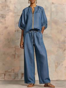 Combinaison décontractée unie à col zippé et jambes larges pour femme – Nouvelle collection été – <span class=keywords><strong>Combishort</strong></span> une pièce - Product Image 6