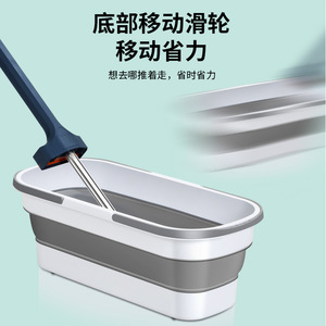 <b>Plastic</b> rectangular mop bucket, wringer, automatic mop bucket, household single bucket, large size for lazy people. - Product Image 3