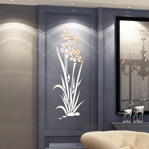 Haute Qualité Auto-Adhésif Acrylique Lily <span class=keywords><strong>Stickers</strong></span> Muraux Miroir Lily Sticker Mural pour <span class=keywords><strong>Chambre</strong></span> Creative TV Fond Mur Décor - Product Image 2