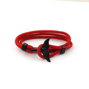 <span class=keywords><strong>Milan</strong></span> Line Ocean Series Anchor Style Whale Tail Bracelet Pulseras con dijes bohemios para parejas Idea de regalo roja - Product Image 1