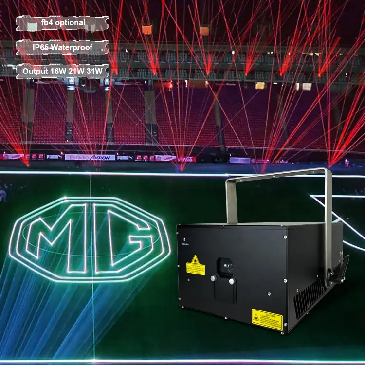 Haute puissance dmx étanche faisceau 20w extérieur rvb couleur animation laser lumière avec console