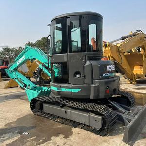 Mini-excavatrice d'occasion Kobelco SK55 de 5,5 tonnes, moteur Yanmar, modèle 2023, avec pompe à engrenages et roulement pour inspection vidéo, provenance Japon - Product Image 3