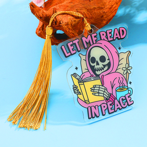 Offre Spéciale drôle os lire signets en gros coloré étudiant décoration glands livre marqueurs acrylique personnalisé dessin animé signet - Product Image 3