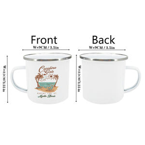 Taza con estampado de playa de <span class=keywords><strong>California</strong></span> Plam, tazas esmaltadas para acampar, taza de cerveza para fiesta de fogata de aventura, tazas con mango de montaña, regalos para <span class=keywords><strong>Camper</strong></span> - Product Image 2