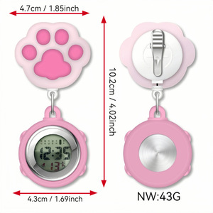 Relojes <span class=keywords><strong>de</strong></span> Cuarzo <span class=keywords><strong>de</strong></span> Moda con Clip <span class=keywords><strong>de</strong></span> Bolsillo con Diseño <span class=keywords><strong>de</strong></span> Pata <span class=keywords><strong>de</strong></span> Gato, <span class=keywords><strong>Reloj</strong></span> <span class=keywords><strong>de</strong></span> Silicona OEM Personalizado, <span class=keywords><strong>Reloj</strong></span> <span class=keywords><strong>de</strong></span> Broche Elástico para Enfermeras - Product Image 6