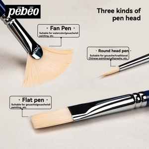 Pebeo Guangdong 1 ensemble de <span class=keywords><strong>pinceaux</strong></span> à huile en bois à poils synthétiques blancs pour la calligraphie, la peinture à l'<span class=keywords><strong>aquarelle</strong></span>, la gouache, l'huile et l'acrylique - Product Image 5