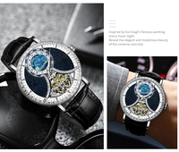Montre mécanique automatique pour hommes, haute qualité, mode de luxe, logo personnalisé, squelette, bracelet en cuir véritable, boîtier en acier inoxydable