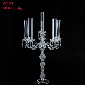 Design semplice fatto a mano durevole pilastro Festival festa decorazione di nozze tavolo centrotavola in acrilico chiaro portacandele - Product Image 2