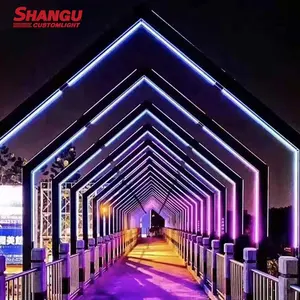 Customized LED Time Tunnel Light Polycar Bonate Hollow Sheet Arch Light Outdoor Landscape LED Tunnel Light