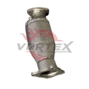 Vortex Downpipe catalyzed à haut débit en acier inoxydable 304, finition poli miroir, acier de 1,5 mm d'épaisseur pour Audi A4 A5 B9 2.0T EA888 - Product Image 3