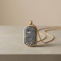 Collier de luxe pour homme en acier inoxydable 316L avec pendentif en pierre naturelle incrustée, chaîne en marbre, bijoux, fabrication directe OEM