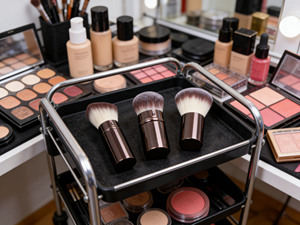 Brocha de maquillaje plegable portátil con cubierta antipolvo, brocha cosmética retráctil de pelo suave para maquillaje diario, accesorios de belleza para mujer - Product Image 4