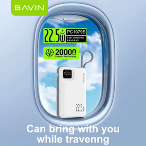 BAVIN Powerbank personnalisé 22,5W <span class=keywords><strong>20000mAh</strong></span> PC1079s Charge rapide sans fil 20000 Mah Power Bank avec câbles pour téléphone - Product Image 3