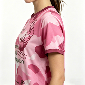 T-shirt sportiva da donna personalizzata traspirante in poliestere per la corsa di beneficenza, con stampa logo, all'ingrosso - Product Image 2