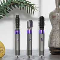 Sèche-cheveux 3-en-1 professionnel avec bouton interne, brosse soufflante, appareil de coiffage à air chaud, massage du cuir chevelu et lisseur de cheveux