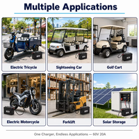 Pengisi Daya Lithium 60V20A 67.2V69.35V75.6V Pengisian Cepat Pengisi Daya Baterai LiFePO4 Pengisi Daya Mobil Wisata Pengisi Daya Skuter Listrik