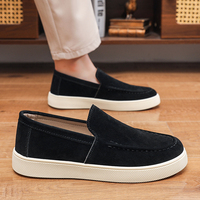 Chaussures mocassins basses pour hommes, noires, rouges, marron, café, kaki, tailles 39-45, à semelle épaisse, décontractées pour le quotidien