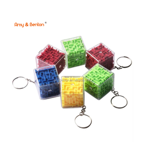 Llavero de cubo de laberinto de cuentas transparentes de seis lados 3D multifunción de 6 uds para rompecabezas imaginación educación - Product Image 1