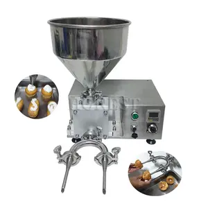 Automatic Bun Puff Bread Croissant Filling Injecting Cream Making Machine / Hotdog and Hamburger Bread Cream Filling Machine