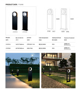 Lampe de pelouse LED extérieure moderne décorative pour allée, imperméable IP65 - Product Image 3