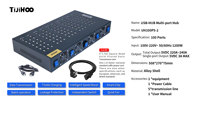 Hub Profesional TiJiHOO 100USB Multi-Puerto de Aleación de Aluminio para Computadoras con Salida USB2.0, Transferencia de Datos, en Stock
