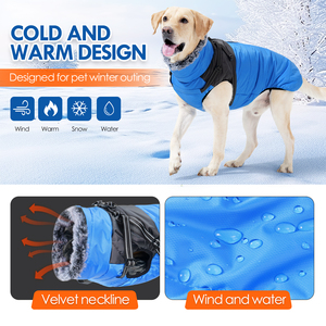 All'ingrosso stile caldo autunno inverno impermeabile addensato doppio strato collo alto riflettente a prova di neve <span class=keywords><strong>vestiti</strong></span> per cani foderati in pile - Product Image 4