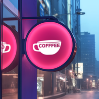 Enseigne lumineuse extérieure personnalisée Carrey pour café, étanche, avec logo mural pour publicité commerciale