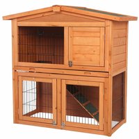 Clapier pour lapins, poulailler, maison pour animaux de compagnie en bois d'extérieur avec motif solide, coupe-vent pour lapin, cobaye, petit animal
