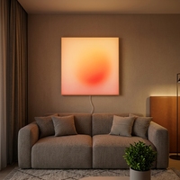 LUZ Art Déco – Décoration Murale LED en Acrylique/Plexiglas avec Impression UV, Dégradé Coucher de Soleil Orange Chaud, Détection Tactile et Contrôle par APP